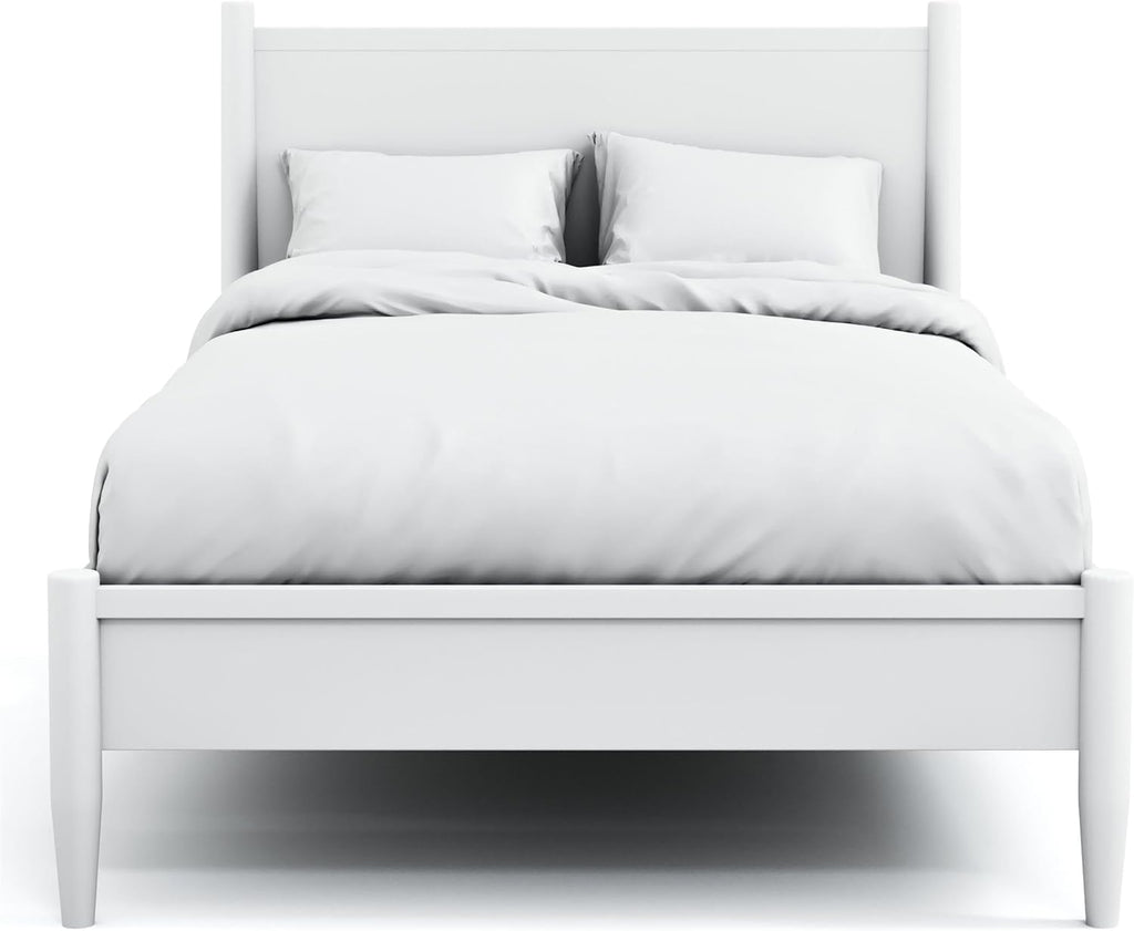 HOMES: Inside + Out Debonaze Mid-Century Modern E. King 3-Piece Bedroom Set, Eastern, White