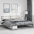 Queen Platform Bed Frame with Headboard Black 76x79.9 Inch Metal Bedframe Sturdy Steel Construction Underbed Storage Space for Bedroom Furniture