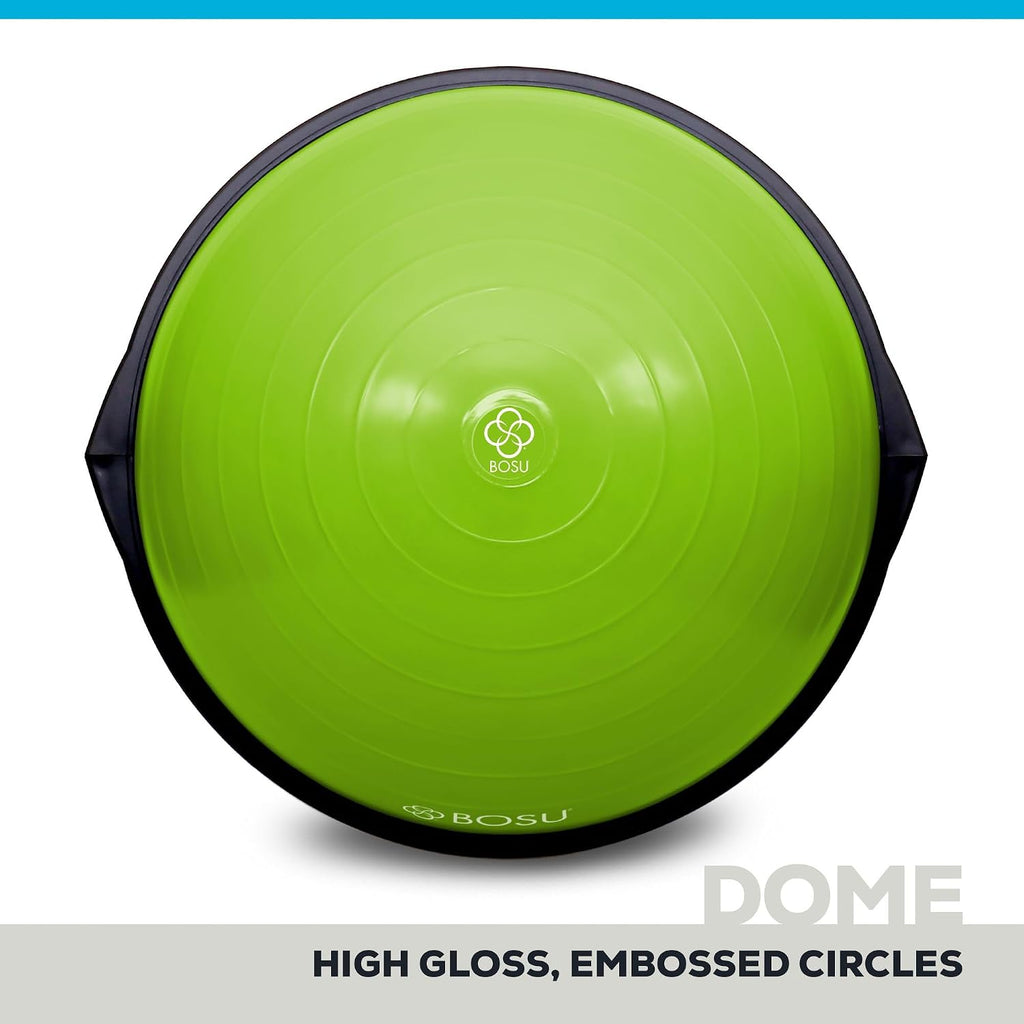 Bosu Balance Ball Exercise Trainer, Home Gym Equipment w/Guided Workouts & Pump, 26' Inflatable Fitness Platform for Strength Training, Standing, Balancing, and Core Workout