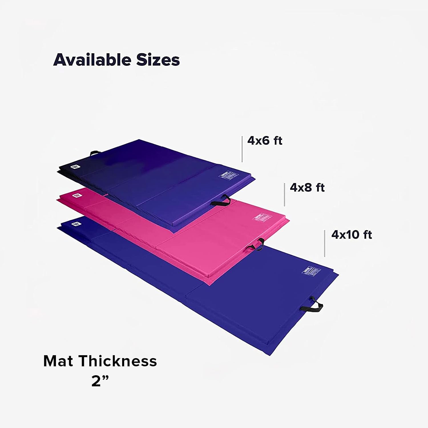 We Sell Mats - 4 ft x 8 ft x 2 in Premium Personal Fitness & Exercise Mat for Home Workout - Lightweight and Folds for Carrying – All Purpose Home Gym Mat – Thick Mat for Yoga, Pilates, Stretches