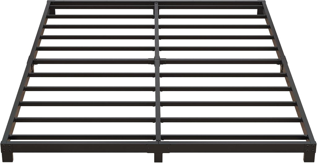 Nailsong 3 Inch Bed Frame King Size Low Profile, King Bed Frame No Box Spring Needed, Heavy Duty Metal, Easy Assembly, Black