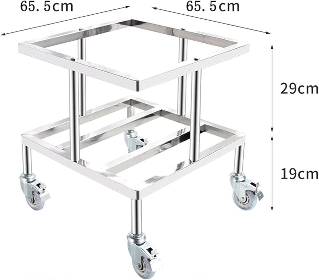 Heavy-Duty Dolly Rolling Cart - Stainless Steel Platform with Wheels for Plant Pots, Fryer Grease Bucket, Car Washing Tools, Multi-Purpose Utility Trolley