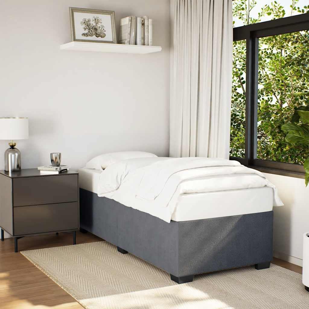 Dark Grey Velvet Twin XL Bed Frame with Plywood Engineered Wood Base for Modern Bedroom, Soft Upholstered Platform Bed with Sturdy Support and Easy Assembly