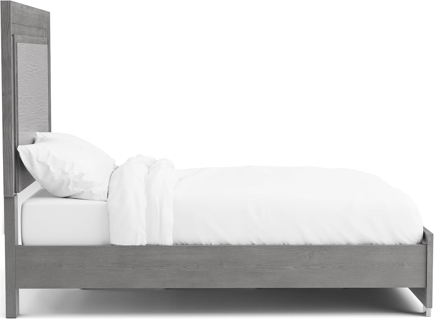 Furniture of America Isadora Transitional Solid Wood 3-Piece Bedroom Set, LED Light Bed and 2 Nightstands with USB Ports for Bedroom, Box Spring Required, Queen, Gray