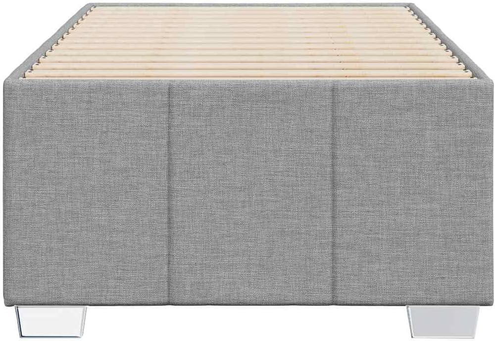 Light Grey Twin XL Bed Frame Fabric and Sturdy Support for Modern Living Spaces, Breathable Surface and Minimalist Style, 4-Piece Set for Easy Assembly