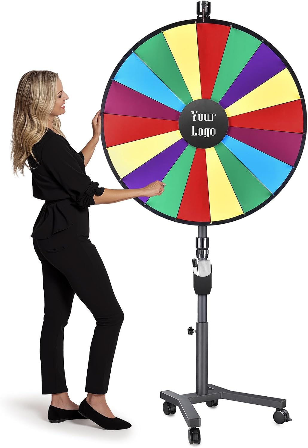 WinSpin 36' 3in1 Prize Wheel with Mobile Base Custom Center Trade Show Market