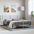 White King Size Metal Bed Frame with Underbed Storage Space, Strong Steel Construction and Breathable Design for Bedroom, Elegant Matte Finish, 4-Piece Set
