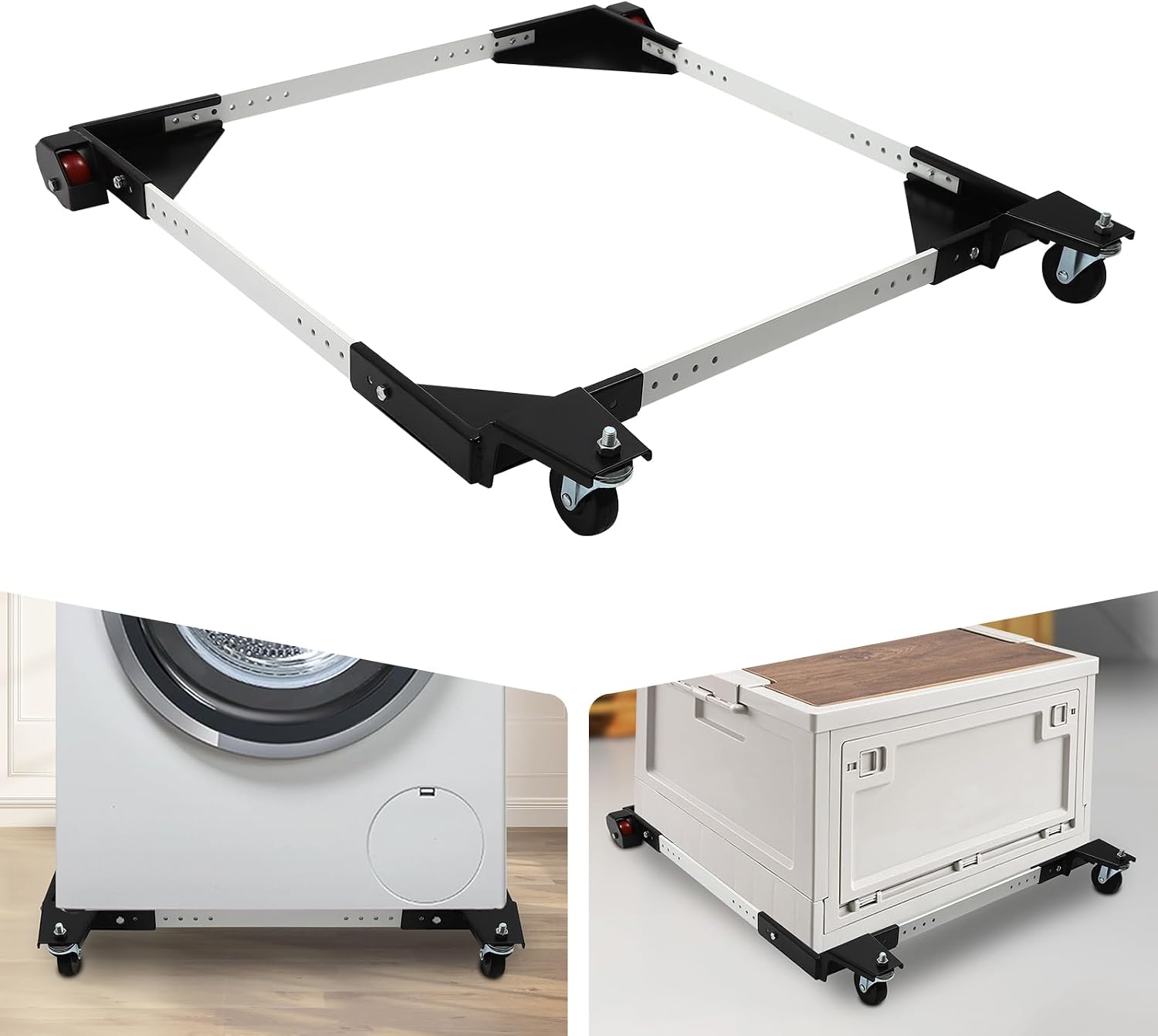 Adjustable Mobile Base,Universal Mobile Base Capacity of 1200 LB, Move Your Heavy Tools and Equipment Around Your Shop with Ease and Stability