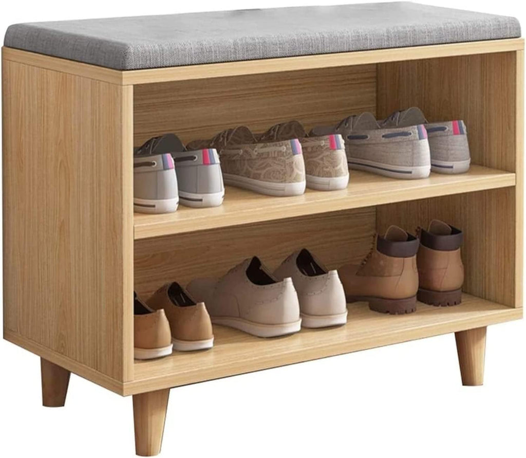 Shoe Storage Bench Entryway End of Bed Rack with Seat Porch Corner, Small Changing Stool (Size:60 * 30 * 45Cm)