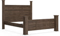 Signature Design by Ashley Juararo Casual California King Poster Bed with Metal Slats, Foundation or Box Spring Needed, Dark Brown