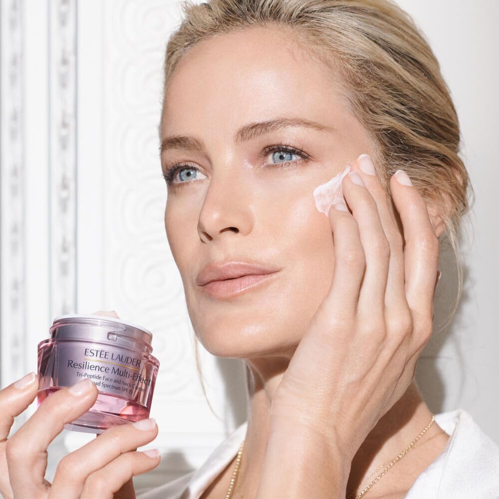 Estée Lauder Resilience Multi-Effect Tri-Peptide Face and Neck Moisturizer with SPF 15 | Plumping & Anti-Aging | Firming Cream