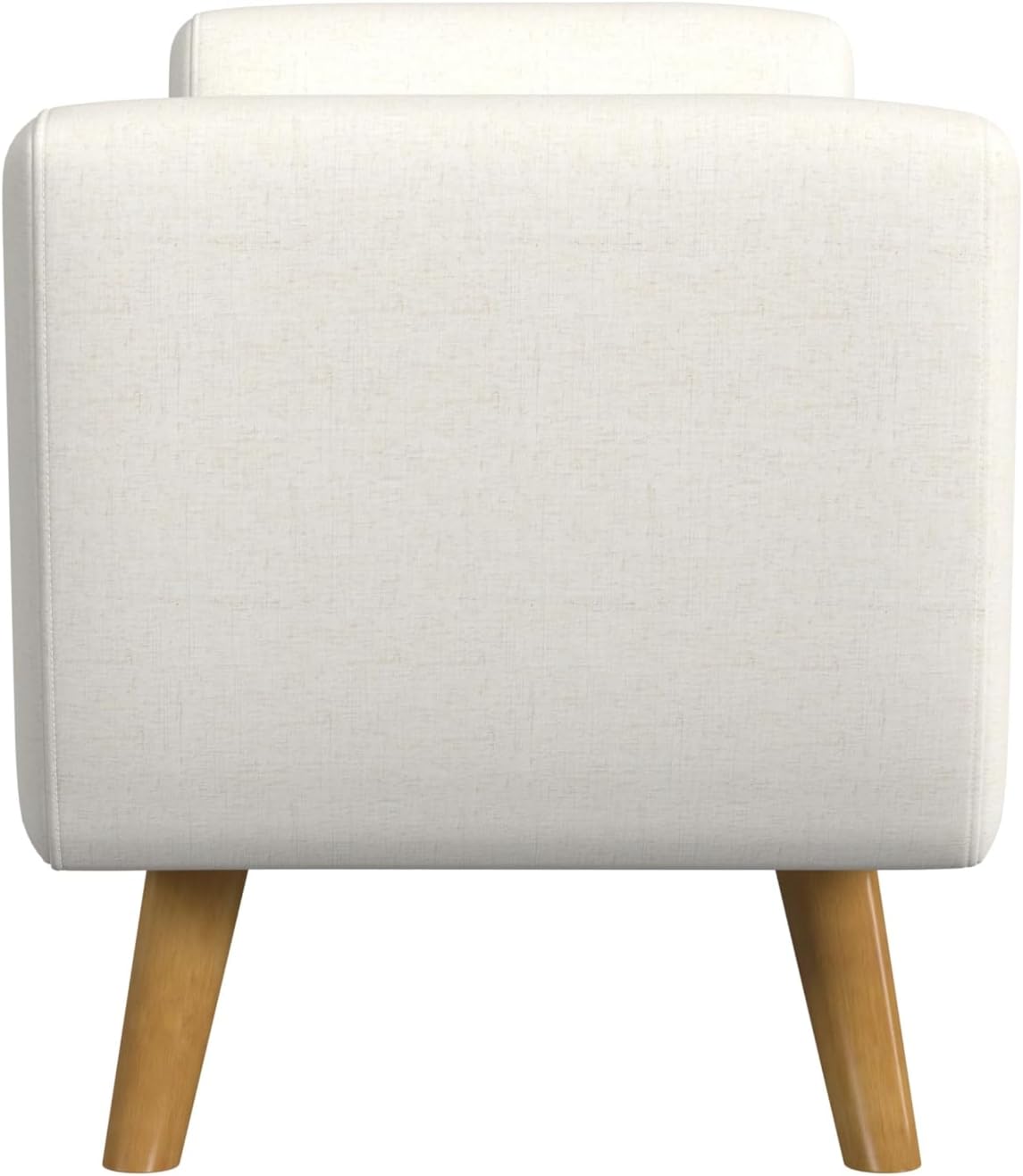 HomePop Modern Storage Bench with Wood Legs |Homepop Home Décor|Bench with Storage for Living Room & Bedroom - Cream Woven