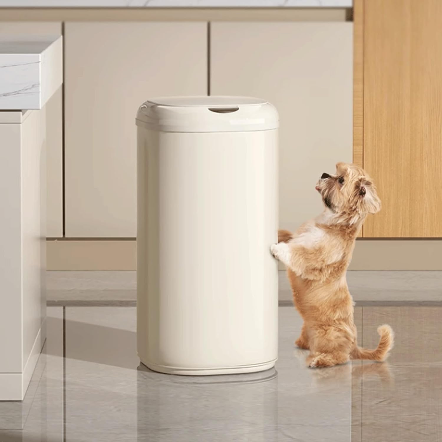 Smart Sensor Trash Can for Home with High Value Design Ideal for Kitchen Living Room and Bathroom Touchless Garbage Bin (White)
