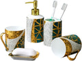 Vanity Bathroom Decor, Household Nordic Marble Bathroom Accessory Set Green and Phnom Penh Ceramics Bath Set for Housewarming Gift Housewarming Gift