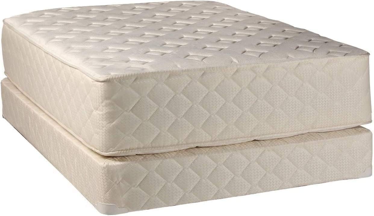 DS Solutions USA Highlight Luxury Firm King Size Mattress & Low 5' Height Box Spring Set with Metal Bed Frame - Orthopedic, Foam, Innerspring Coils, Longlasting Comfort