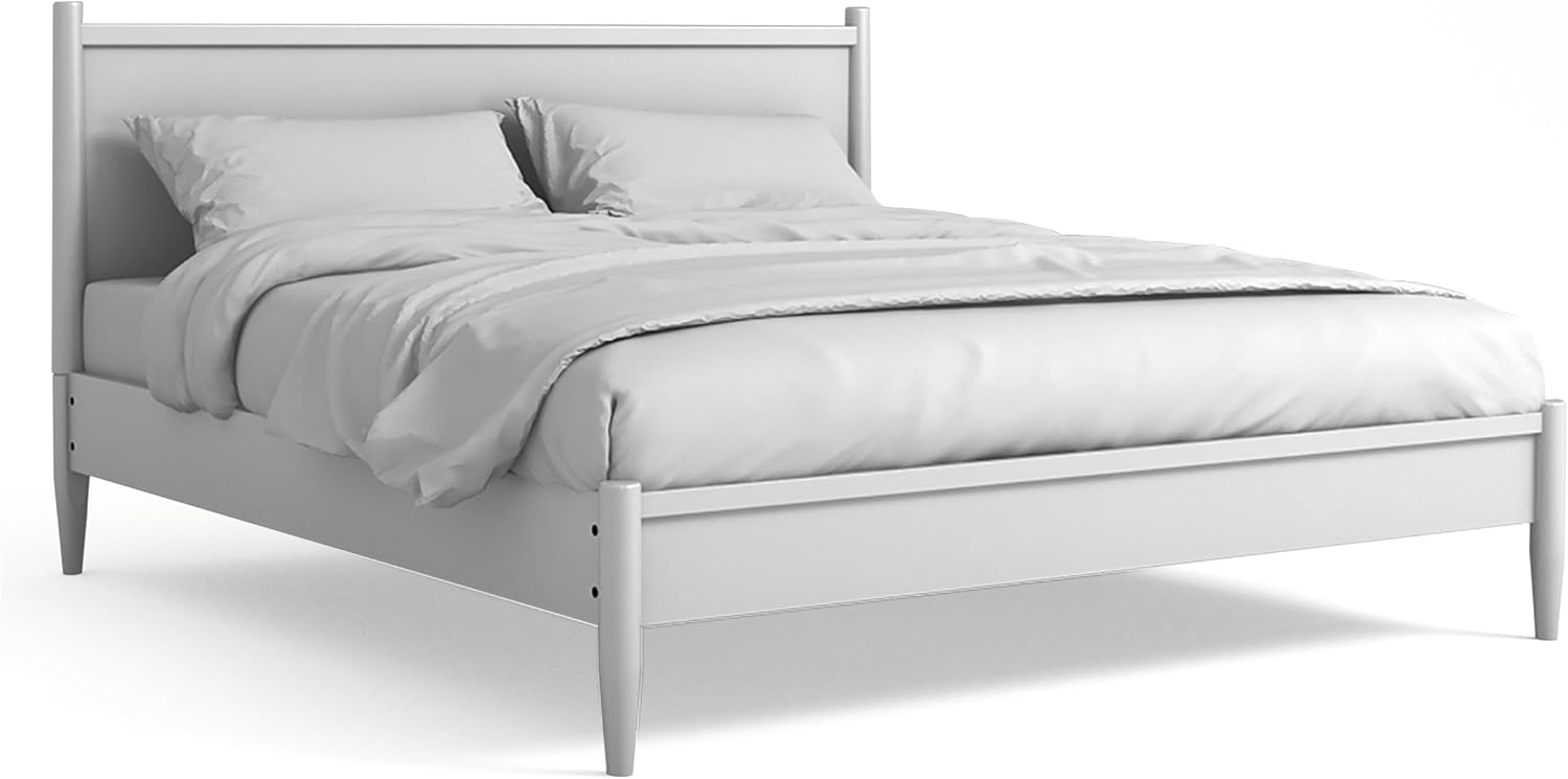 Furniture of America FOA Belkor 2-Piece White Solid Wood Bedroom Set - King + Nightstand