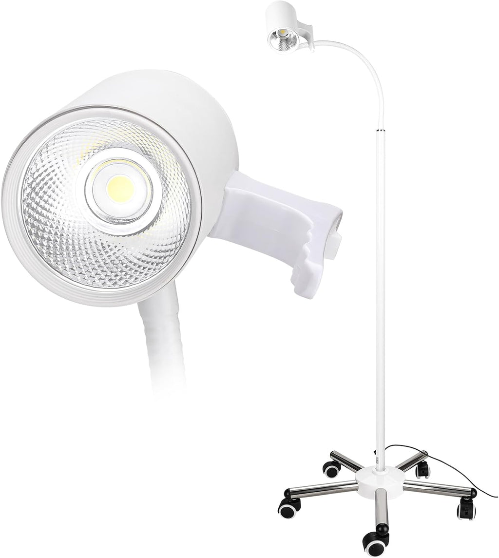 12W LED Medical Examination Light,Mobile Exam Lamp with Stainless Steel 5-Leg Base