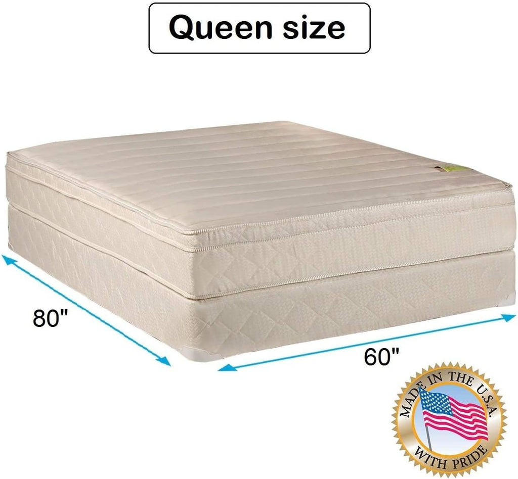 DS USA Comfort Pedic Firm PillowTop (Eurotop) Mattress Set with Metal Bed Frame - Sleep System with Enhanced Cushion Support, Longlasting Comfort, Orthopedic (Queen 60'x80'x11')