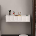 Floating Vanity Makeup Table, Simple Vanity Desk, with Drawers, Wall Mounted Makeup Vanity, Floating Desk, Simple Floating Corner Desk, Dressing Table for Small Spaces(White,80cm)