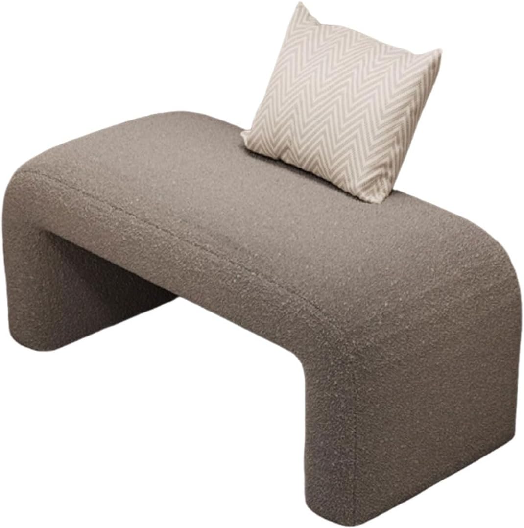 Modern Ottoman Bench Set, Padded U-Shaped Entry Bench Vanity Stool for Entry, Hallway, Living Room, Bedroom, Walk-in Closet(Gray,60cm/23.62in)