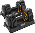 Adjustable Dumbbell Set of 2, 110lbs/50lbs Free Weights Dumbbell Set, 5-in-1/10-in-1 Quick-Lock Hand Weights, 25lbs/55lbs Pair with Anti-Slip Texture Handle, Weight Set For Home Gym Suit both Men and Women