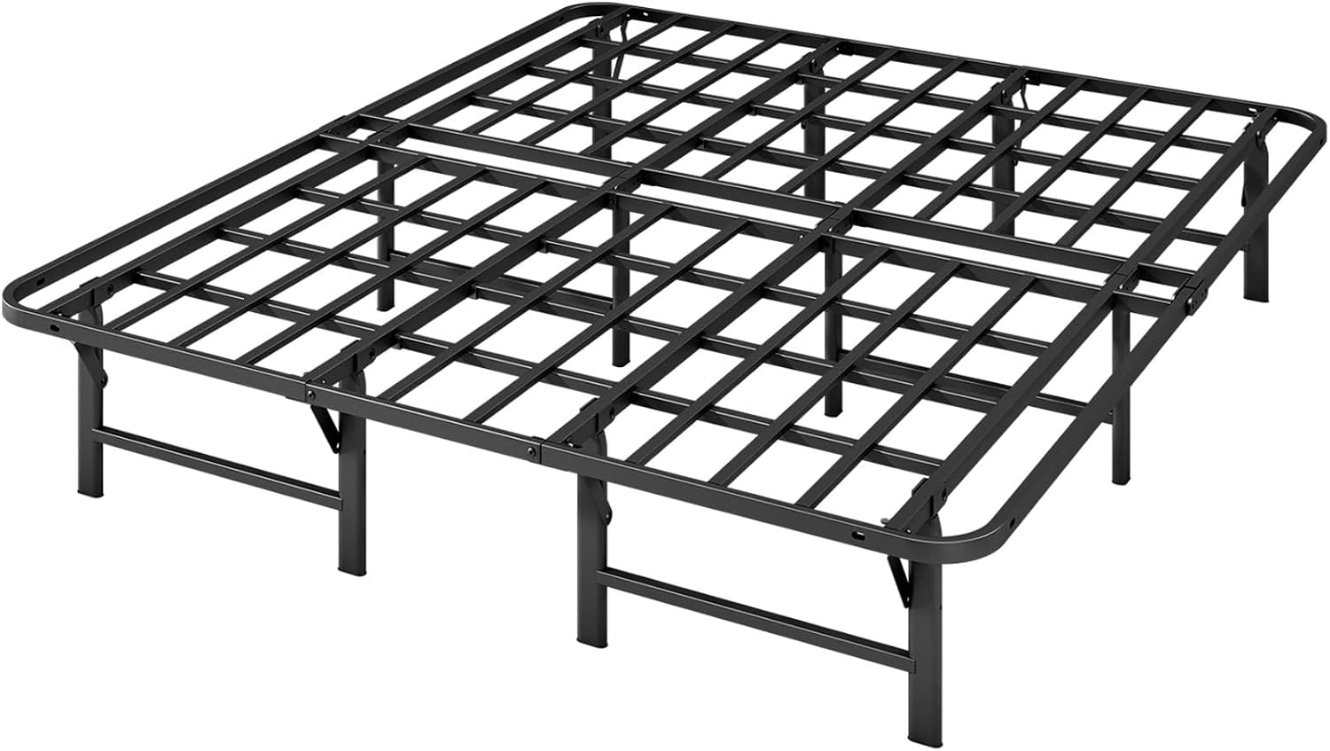 ZIYOO Heavy Duty King Size Folding Bed Frame, 16 Inch High with Sturdy Steel Slats, Metal Platform, No Box Spring Needed, Easy Assembly, Noise-Free, Black