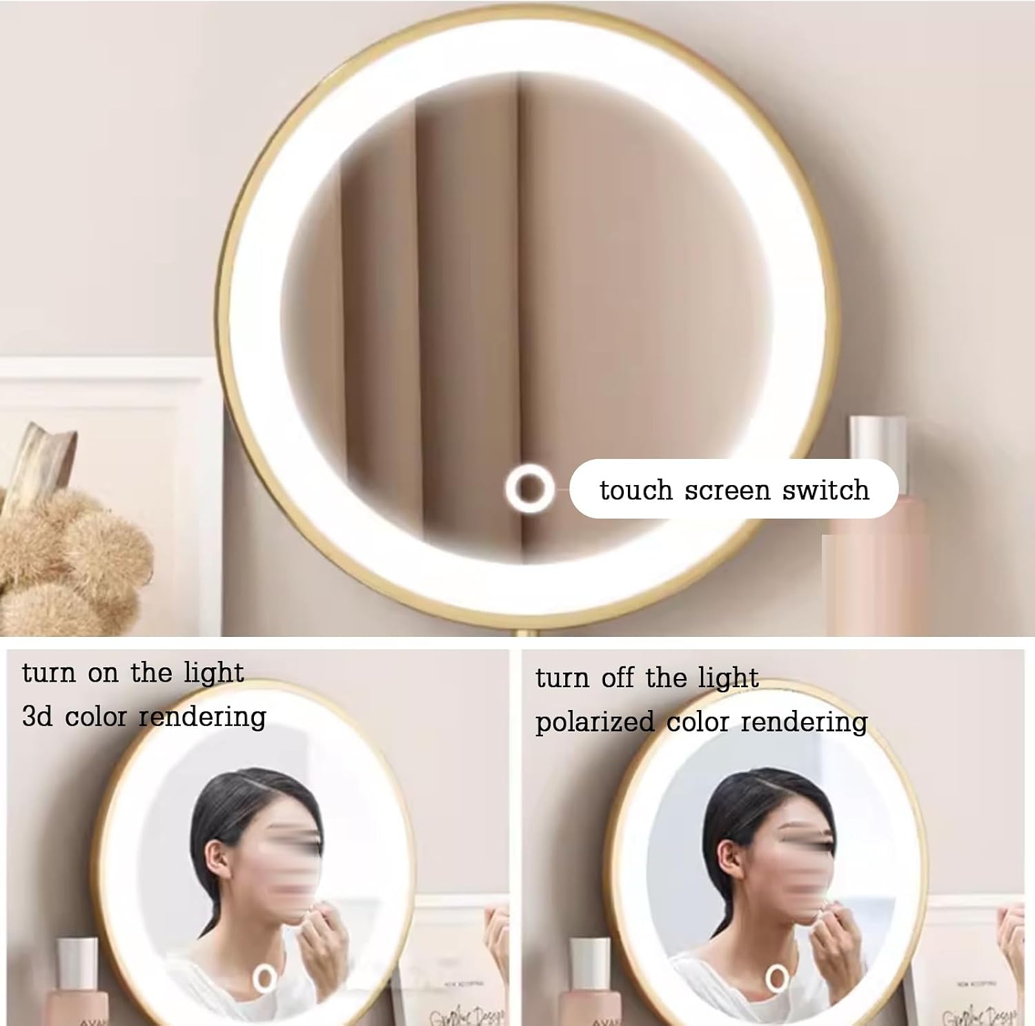 Simple Vanity Desk, Floating Vanity Makeup Table, with Drawers, Wall Mounted Makeup Vanity, Floating Desk, Simple Floating Corner Desk, Dressing Table for Small Spaces(White+Mirror,80cm)