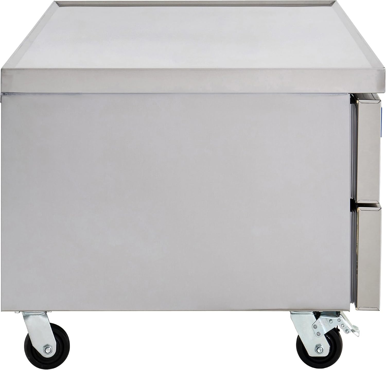 Kratos Commercial Refrigerator, 72' Wide Four Drawer Chef's Base, Refrigerated Mobile Equipment Stand for Restaurants, Stainless Steel, 115V, Large 16 Cubic Ft. Capacity (67K-317)