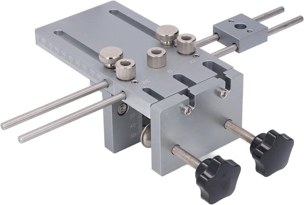 Self Centering Doweling Jig, Adjustable Quick Release 6 8 10mm Drilling Sleeves Dowel Jig Kit 3 in 1 Sturdy Construction Biscuit Joiner Set for Furniture Assembly, DIY Projects