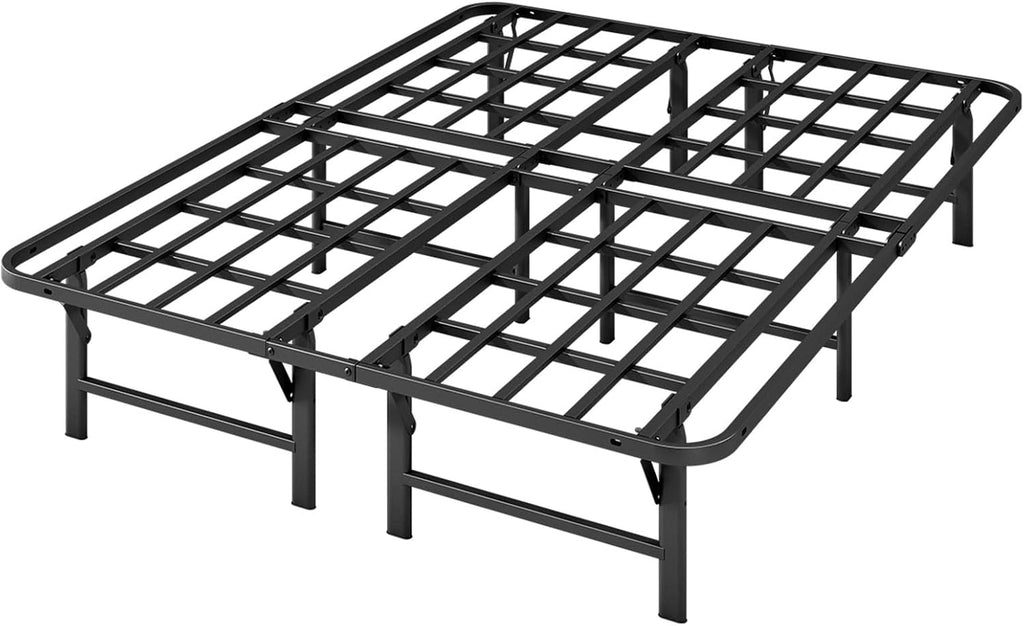 ZIYOO Heavy Duty Full Size Folding Bed Frame, 16 Inch High Metal Platform Bed Frame Full, No Box Spring Needed, Sturdy Steel Frame for Mattress, Easy Assembly, Noise Free, Black
