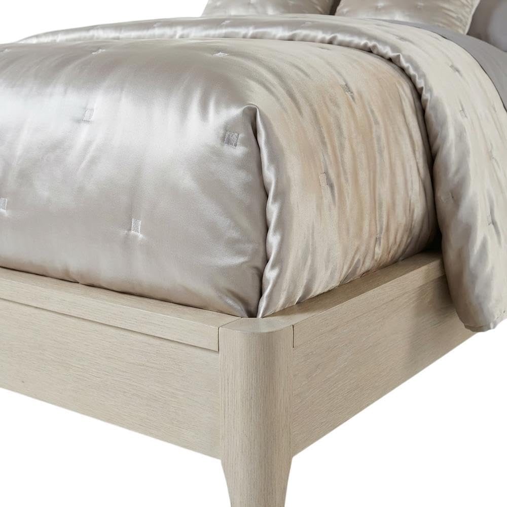 Michael Amini Messina Gray 4-Piece King Quilt Set with 100% Polyester Sateen Face and Back, Soft Durable Fabric, Wrinkle-Reducing Bedding for Elegant Bedroom Comfort