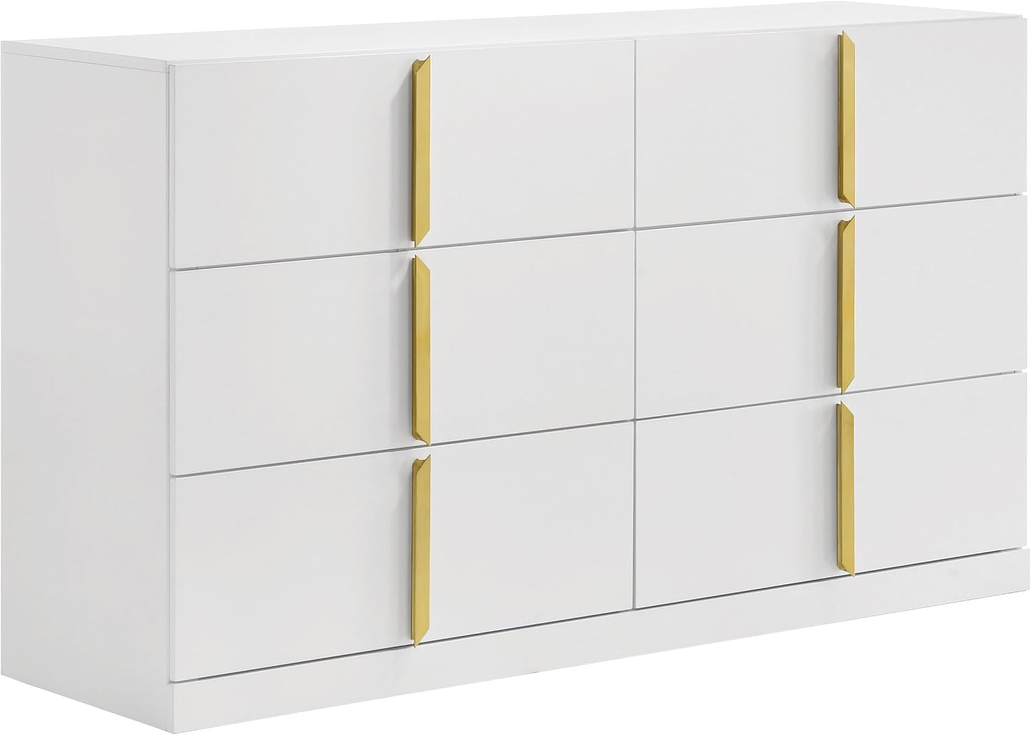 Coaster Home Furnishings - INES - Wood - 5-Piece Bedroom Set with Upholstered Bed and Flat Drawer Fronts - Bedroom - Queen Size - White High Gloss and Grey - 223091GRYQ-S5