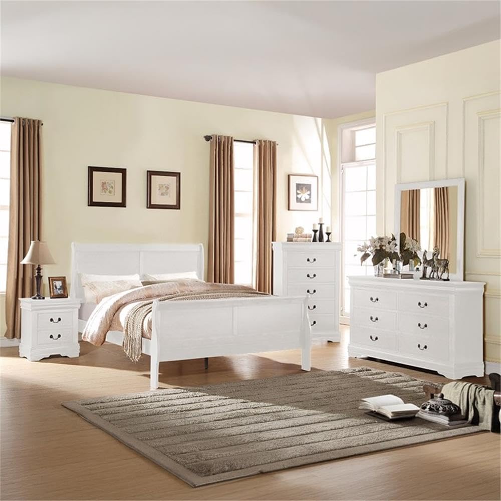 ACME FURNITURE Louis Philippe Queen Bed - - White