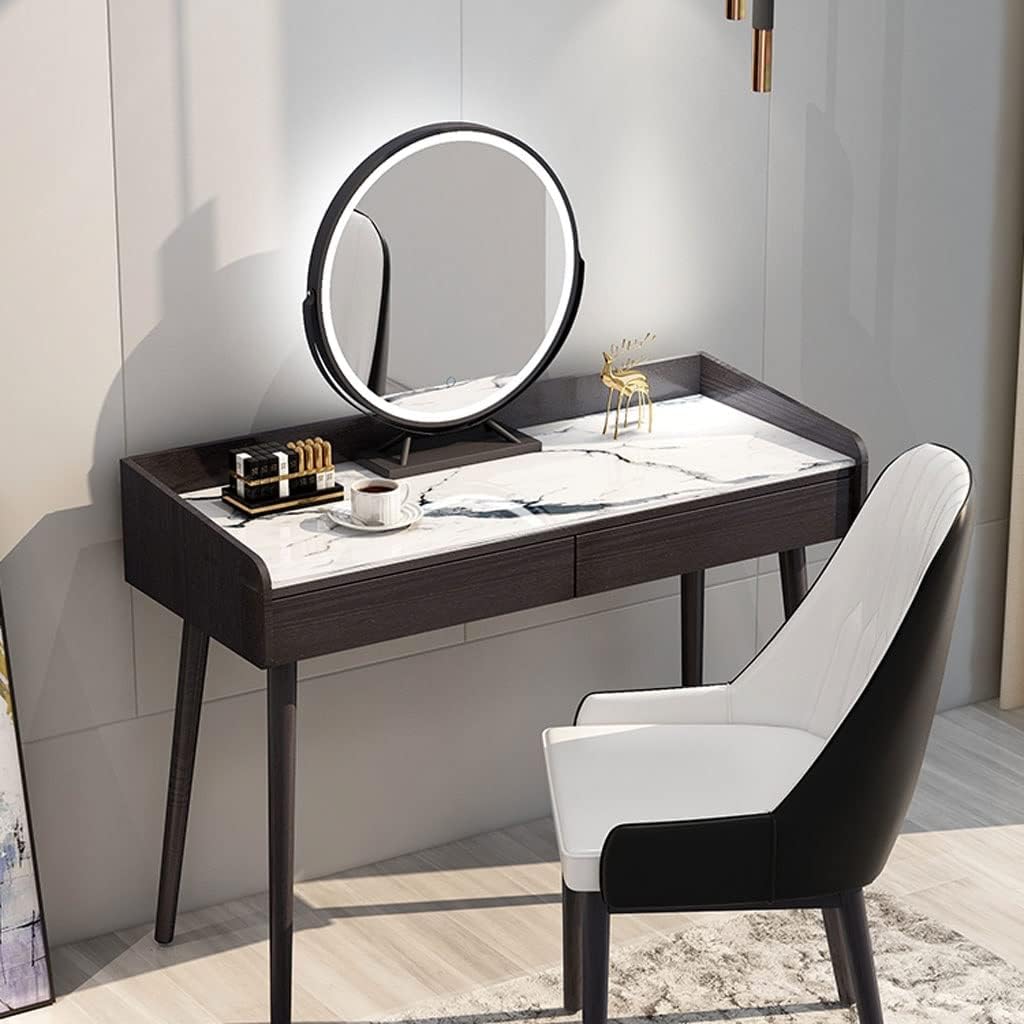 Vanity Benches Vanity Table Set with Lighted Mirror Modern Dressing Table for Bedroom Women Fashion Dressing Table Dresser with Drawers (Color : A)