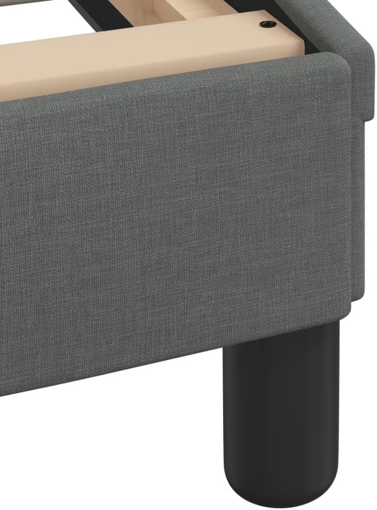 Queen Upholstered Platform Bed Frame Dark Gray Fabric Modern Bedframe with Headboard for Bedroom Furniture, No Mattress Needed