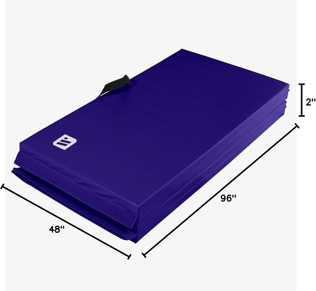 We Sell Mats - 4 ft x 8 ft x 2 in Premium Personal Fitness & Exercise Mat for Home Workout - Lightweight and Folds for Carrying – All Purpose Home Gym Mat – Thick Mat for Yoga, Pilates, Stretches