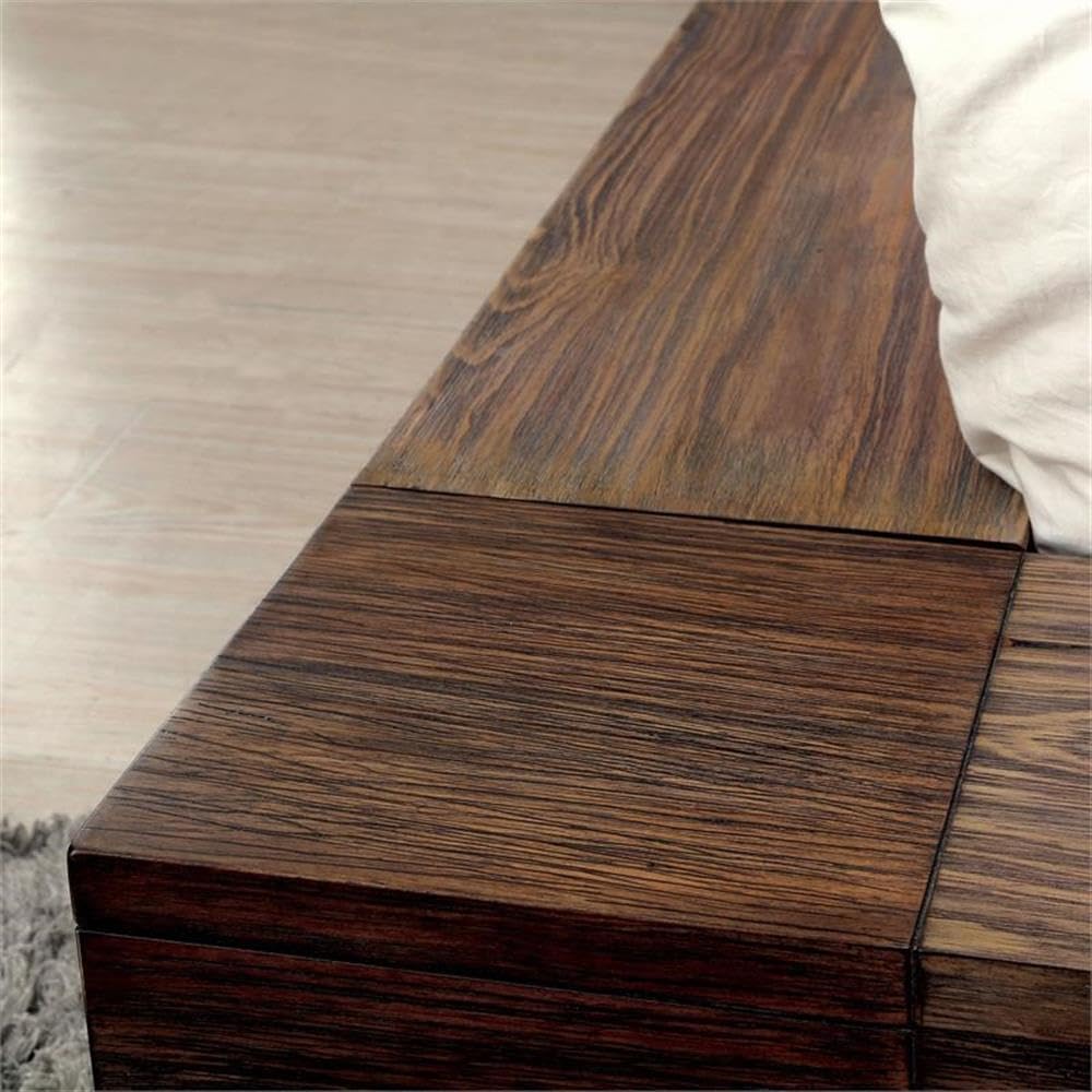 Furniture of America FOA Elbert I 3pc Natural Tone Solid Wood Bedroom Set - King + 2 Nightstands