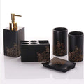 Vanity Bathroom Decor, 5-Piece Resin Bathroom Accessories Set Soap Dispenser/Toothbrush Holder/Tumbler/Soap Dish Set Housewarming Gift(5pc)
