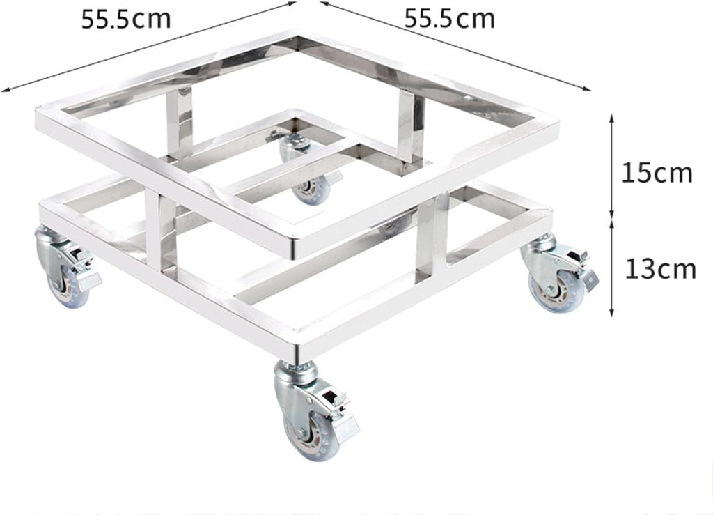Heavy-Duty Dolly Cart with Stainless Steel Base & Wheels - Ideal for Plant Pots, Fryer Grease Buckets, Car Washing Tools & Home Use