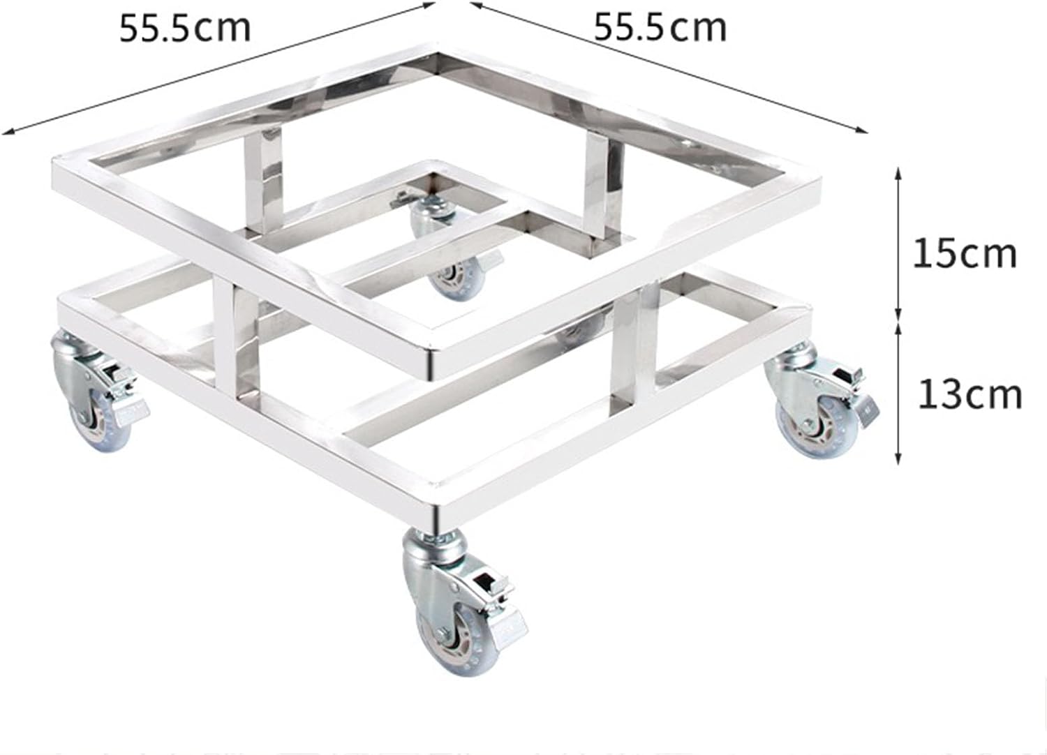 Heavy-Duty Dolly Cart with Stainless Steel Base & Wheels - Ideal for Plant Pots, Fryer Grease Buckets, Car Washing Tools & Home Use