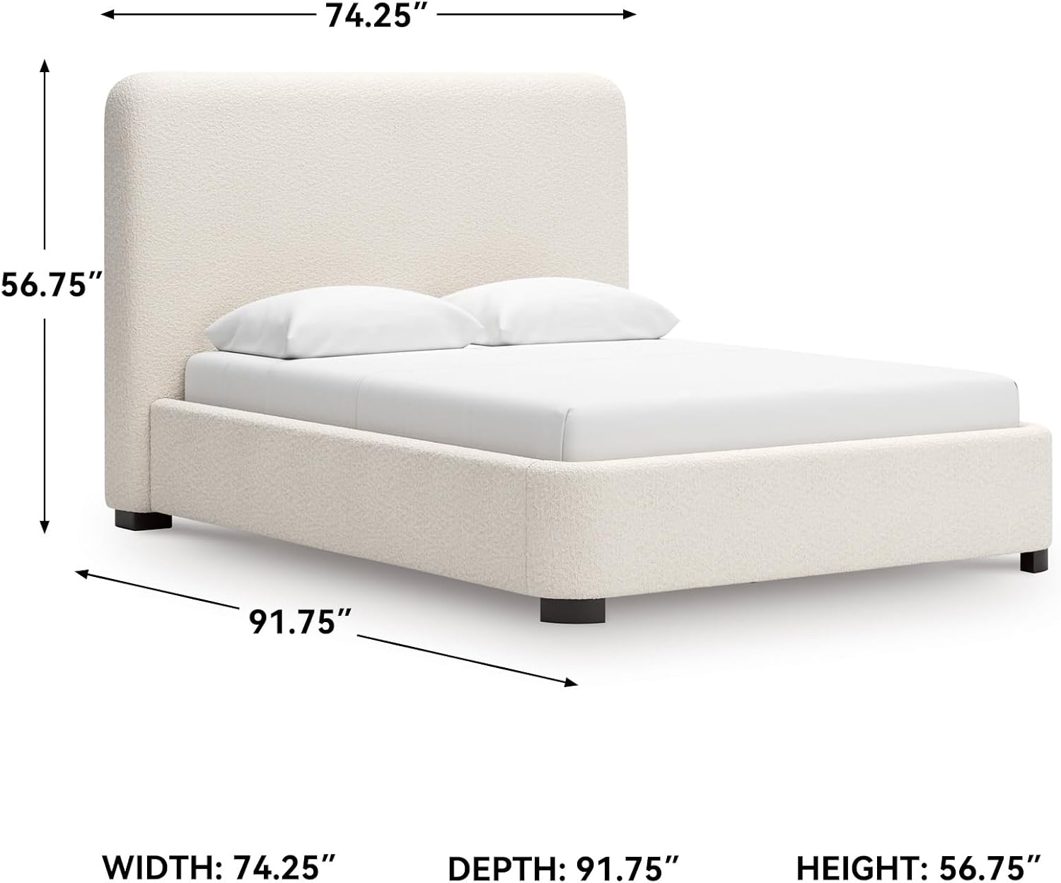 Signature Design by Ashley Brandinlane Casual Queen Upholstered Bed, Foundation/Box Spring Required, Nuvella Cleanable Performance Fabric, 54.63' High, Beige