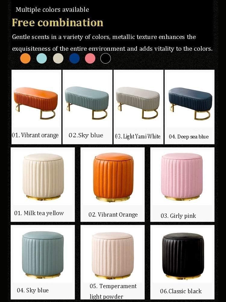 BTZHY Vanity Chair,Nappa Leather Small Stool Simple Stool Shoe Bench Makeup Stool Environmentally Friendly Natural Strong Wearable Strong Carrying Capacit