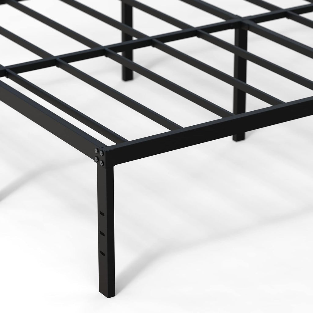 DiaOutro 18 Inch Full XL Bed Frame Heavy Duty Metal Platform No Box Spring Needed, Maximum Storage, Easy Assembly, Noise Free, Black