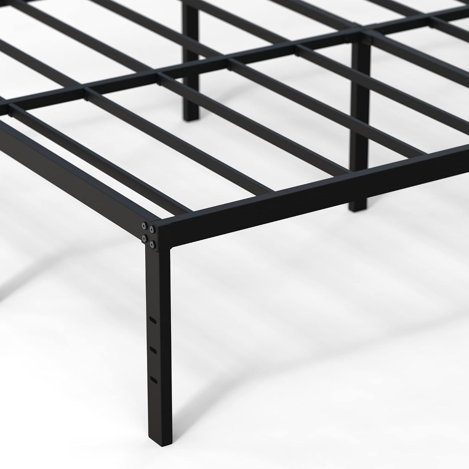 DiaOutro 18 Inch Full XL Bed Frame Heavy Duty Metal Platform No Box Spring Needed, Maximum Storage, Easy Assembly, Noise Free, Black