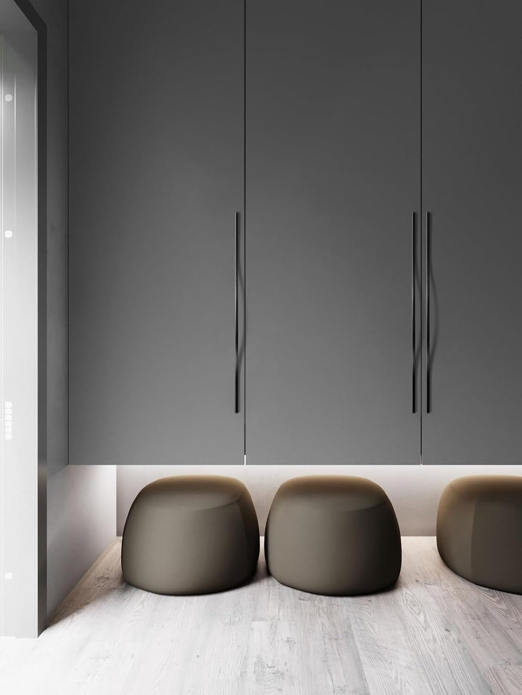 Goo-Ki Low Profile Matte Black Cabinet Pulls, Double Hole Centers (17.6''/18.9'') Zinc Alloy Handle for Drawer Cupboard Wardrobe,6 Packed