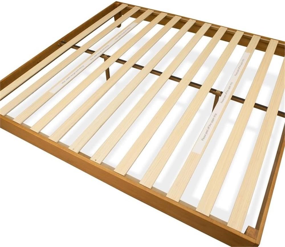 East West Furniture NVP-23-K King Size Bed Frame with 4 Hardwood Legs and 2 Extra Center Legs - Oak Finish