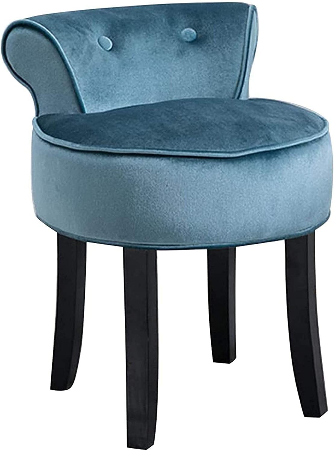 Vanity Stool Makeup Bench Vanity Benches Chair Padded Lounge Makeup Stool Fan Back Dressing Chair Piano Stool Cushioned Stool with Solid Wood Legs, Sitting 44cm / 17.32 Inch