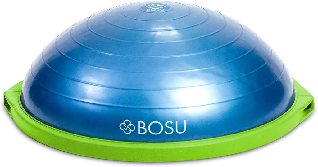 Bosu Balance Ball Exercise Trainer, Home Gym Equipment w/Guided Workouts & Pump, 26' Inflatable Fitness Platform for Strength Training, Standing, Balancing, and Core Workout