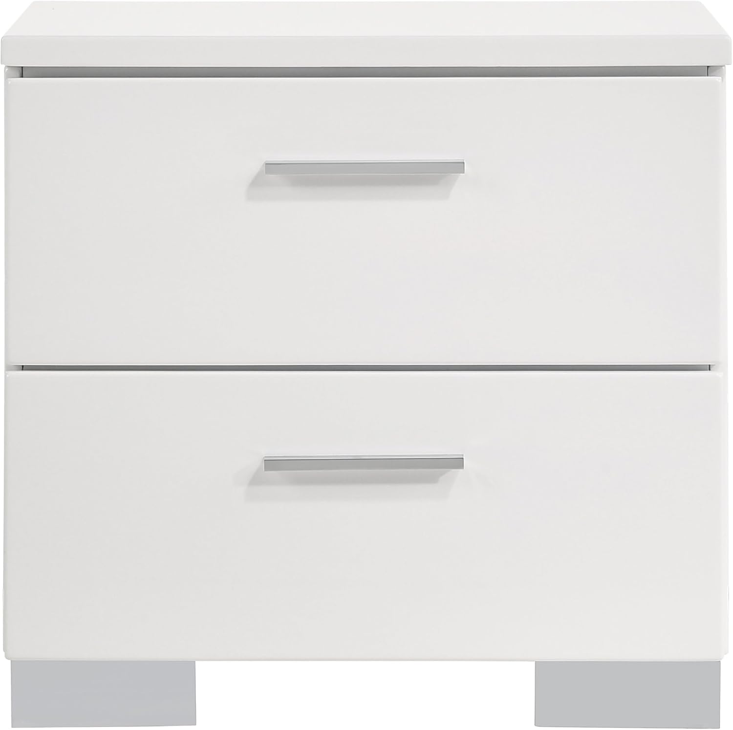 GOWE Dulcey White High Gloss 4-Piece Eastern King Bedroom Set