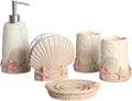 Vanity Bathroom Decor, Bathroom Set Creative Beach Shells Resin Bathroom Accessories Set for Bath Decor Housewarming Gift Bath Set Housewarming Gift(A)